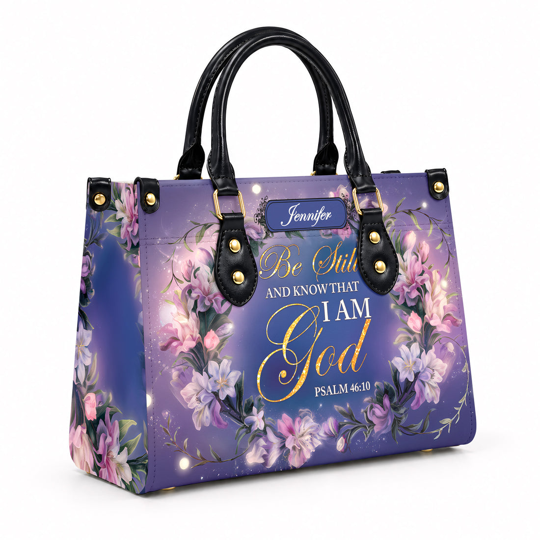 Personalized Christian Handbag & Wallet, Be Still and Know That I Am God, Psalm 46:10 Bible Verse Purse, Free Shipping Included
