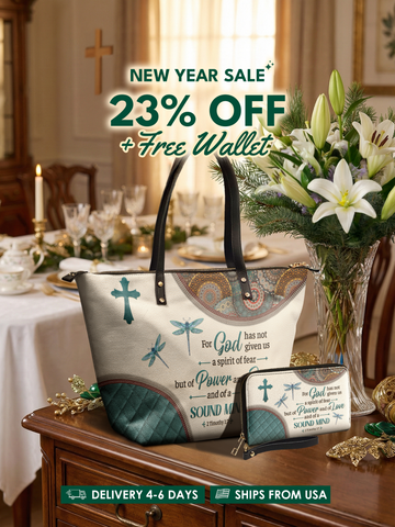 Poise - 2 Timothy 1:7 Leather Tote Bag Deal