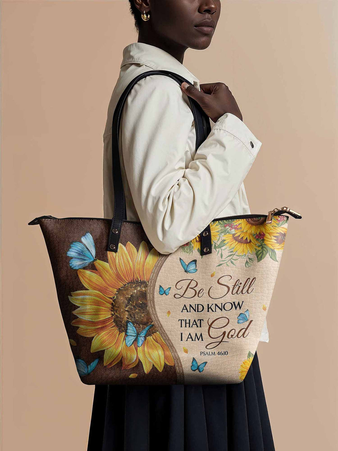 Presence - Psalm 46:10 Leather Tote Bag Deal